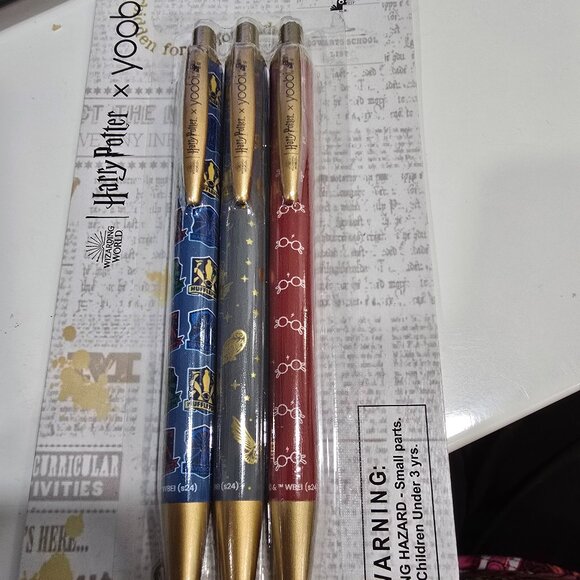 *Harry Potter x Yoobi* Ballpoint Pen Packs - 1 Pack Each - 3 Pens Per Pack - Picture 1 of 2
